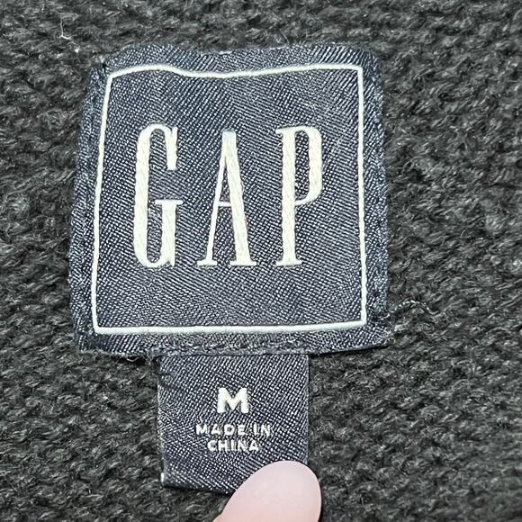 GAP Cardigan Sweater Women’s M Charcoal Gray Button Front Knit Classic Casual - Picture 3 of 8